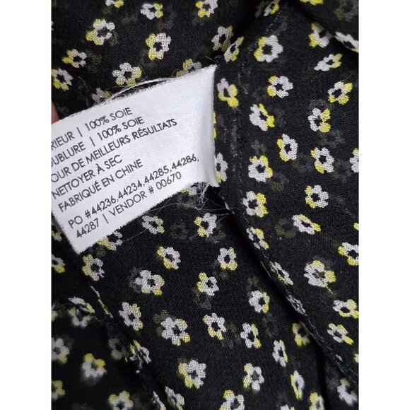 Club Monaco Black Dainty Flower Silk Tank Top Small - Picture 6 of 9